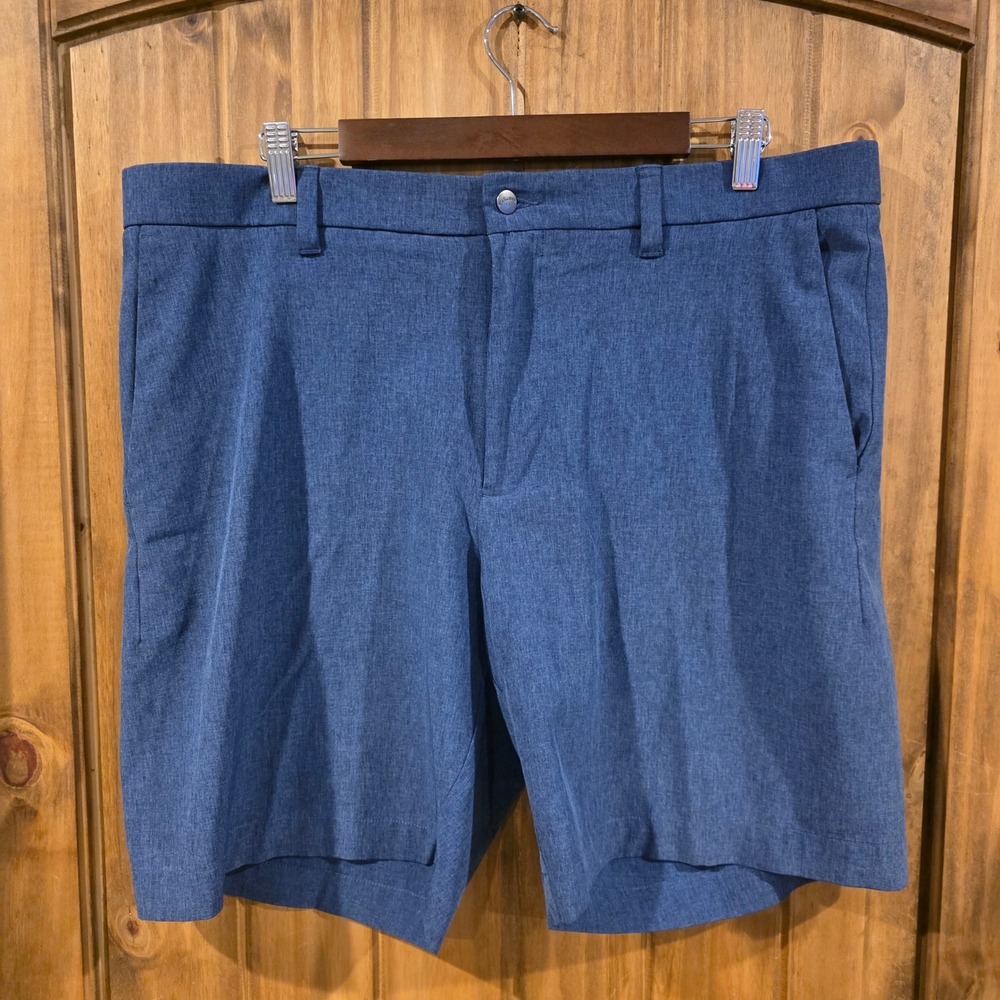 Callaway‎ Golf Shorts Mens 38 Blue Excellent Stretch Flat Front Heathered